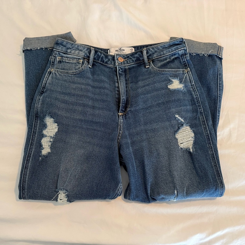 Distressed Hollister Blue Jeans